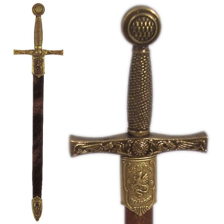 Abrecartas espada Excalibur con funda  27cm
