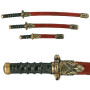Juego de 3 mini-armas samurais con funda