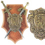 Panoplia con escudo y 2 espadas  25cm
