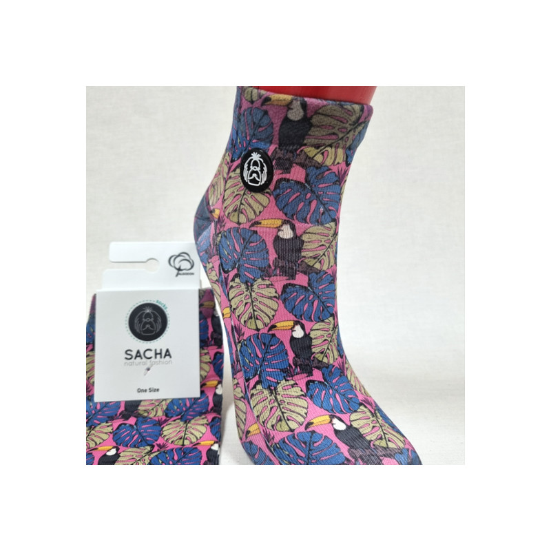 Calcetines sneaker tucán rosa