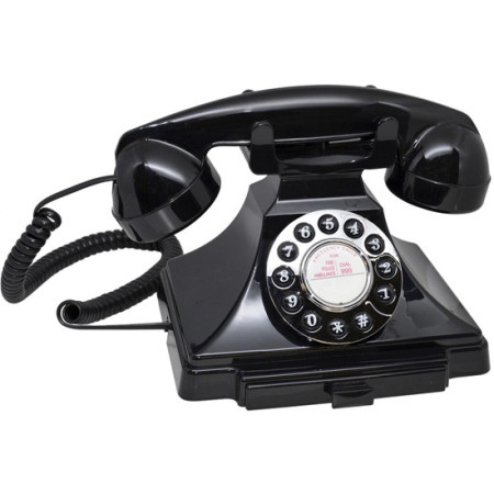 Teléfono retro 1929 Brittany negro