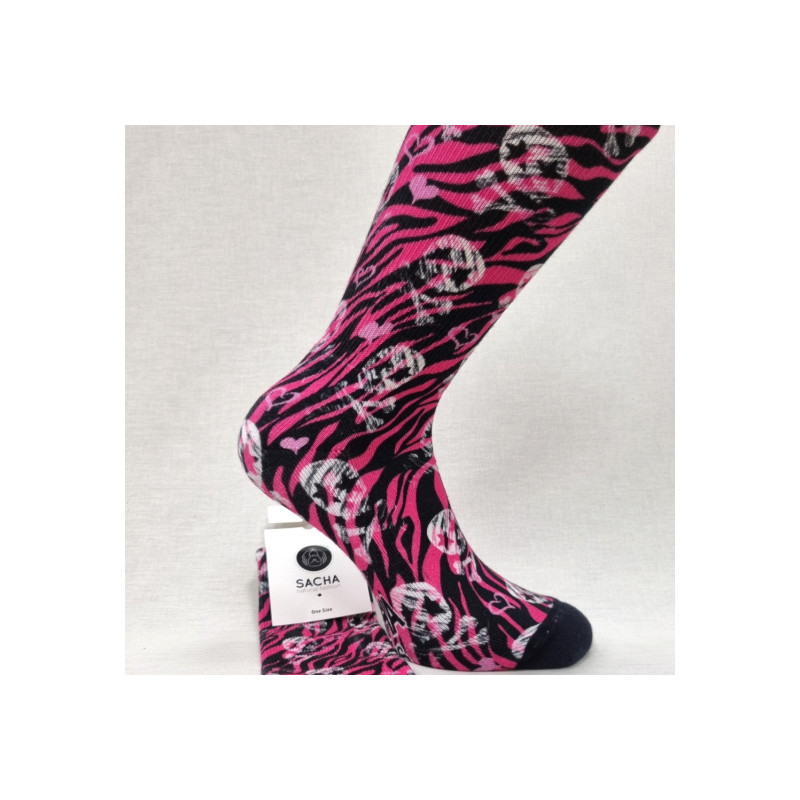 Calcetines algodón calavera rosa