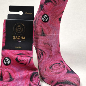 Calcetines lurex rosa roja