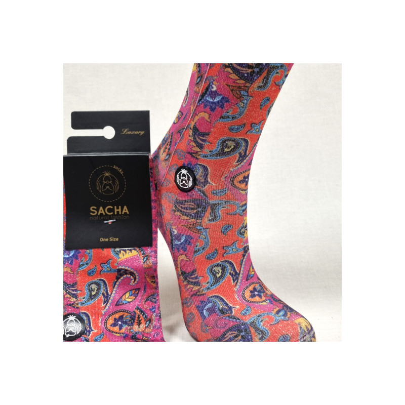 Calcetines lurex cachemir rosa