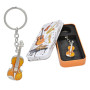 Pack 3 llaveros violín color caja metal