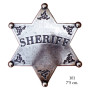 Placa Sheriff de 6 puntas  7.5cm