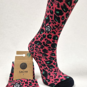 Calcetines bambú animal print rosa