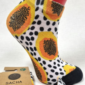 Calcetines sneaker bambú kiwi naranja