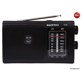 Radio portátil Sanyo analógica negra