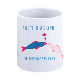 Mug náutico peces avec toi je suis comm