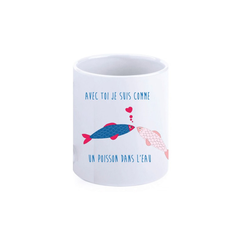 Mug náutico peces avec toi je suis comm