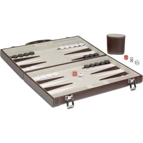 Backgammon de polipiel marrón