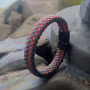 Pulsera negra roja con cierre negro