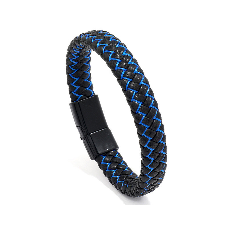 Pulsera de hombre negra y azul