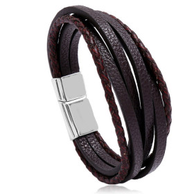 Pulsera de hombre negra marrón